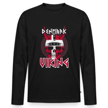 Viking danois - T-shirt manches longues Premium bio Homme - noir - Devant - Nico (187cm)