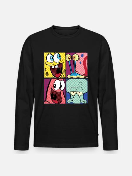 SpongeBob SquarePants, Gary, Patrick and Squidward - Men's Premium Organic Long Sleeve Shirt - black