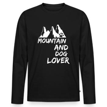 Cadeau d'amant de montagnes et de chiens - T-shirt manches longues Premium bio Homme - noir - Devant - Nico (187cm)