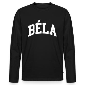 Béla - T-shirt manches longues Premium bio Homme - noir - Devant - Nico (187cm)