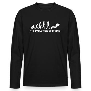 L’évolution de la plongée - T-shirt manches longues Premium bio Homme - noir - Devant - Nico (187cm)