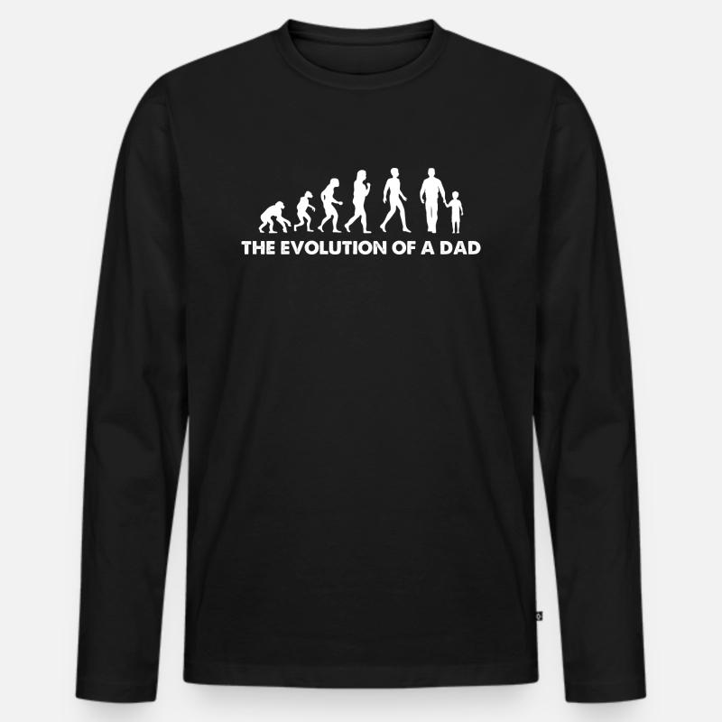 The Evolution Of A Dad - Männer Premium Bio Langarmshirt - Schwarz