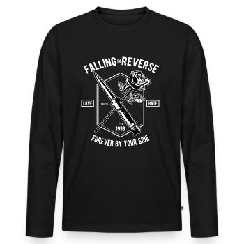 Falling In Reverse Amour Hass Rose Couteau Forever - T-shirt manches longues Premium bio Homme - noir - Devant - Nico (187cm)
