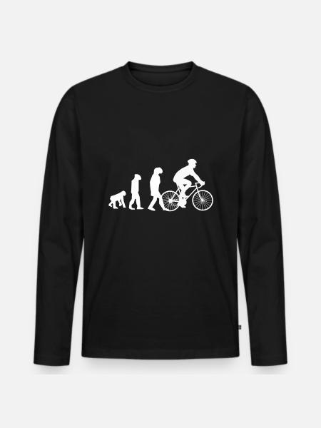 Fahrrad Biker Evolution Geschenkidee - Männer Premium Bio Langarmshirt - Schwarz