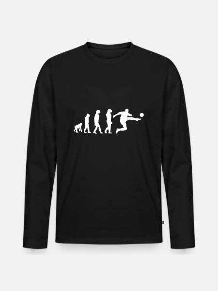 Fußballspieler Fußball Evolution Geschenk - Männer Premium Bio Langarmshirt - Schwarz