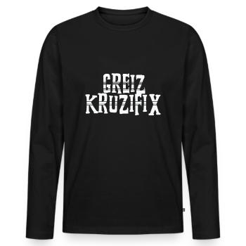 Greiz Kreuzifix Bavaria JGA - Men's Premium Organic Long Sleeve Shirt - black - Front - Nico (187cm)