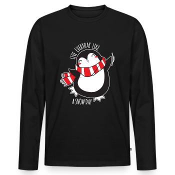 Happy Holla Days Lustiger Weihnachtsman Geschenk - Männer Premium Bio Langarmshirt - Schwarz - Vorne - Nico (187cm)