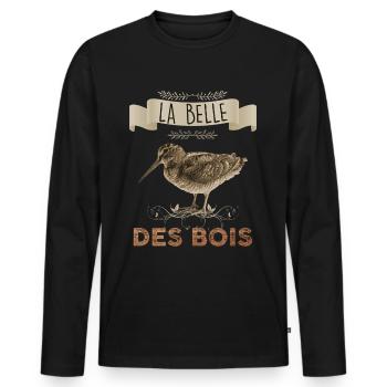 Bécasse la belle des bois - T-shirt manches longues Premium bio Homme - noir - Devant - Nico (187cm)