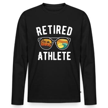 Aktiver Rentner-Sportler mit Sonnenbrille am - Männer Premium Bio Langarmshirt - Schwarz - Vorne - Nico (187cm)
