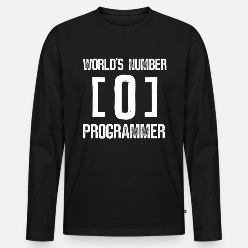 Bester Programmierer der Welt - Männer Premium Bio Langarmshirt - Schwarz