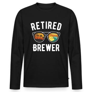 Designer de lunettes de soleil Brewer’s Beach Lifestyle retraité - T-shirt manches longues Premium bio Homme - noir - Devant - Nico (187cm)