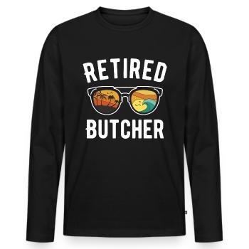 Retired Butcher Beach Keywords Design - Men's Premium Organic Long Sleeve Shirt - black - Front - Nico (187cm)