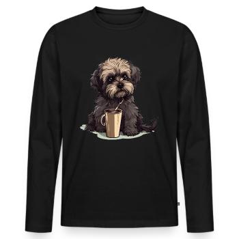 Bolonka Zwetna Puppy Dog Proud Mistress For - Men's Premium Organic Long Sleeve Shirt - black - Front - Nico (187cm)