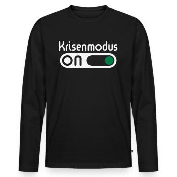 Krisenmodus On (Neg) - Männer Premium Bio Langarmshirt - Schwarz - Vorne - Nico (187cm)