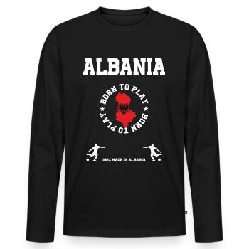 Albanien - Männer Premium Bio Langarmshirt - Schwarz - Vorne - Nico (187cm)