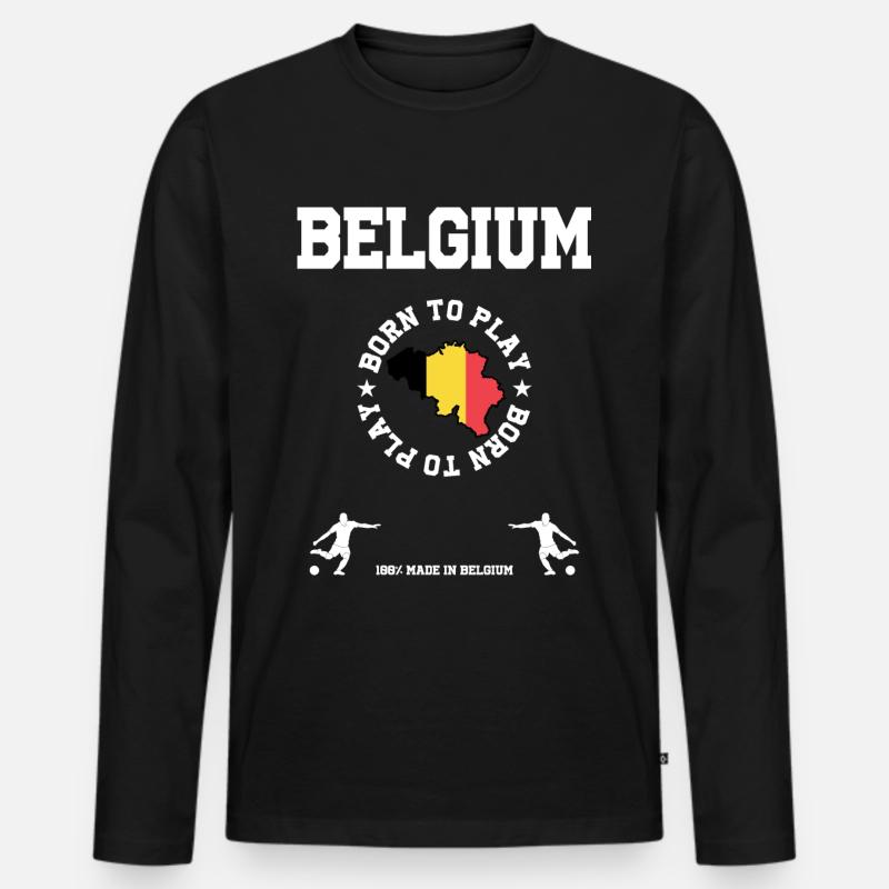 Belgien - Männer Premium Bio Langarmshirt - Schwarz