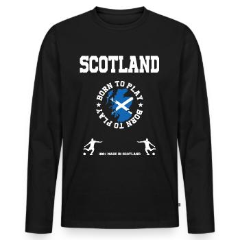 Schottland - Männer Premium Bio Langarmshirt - Schwarz - Vorne - Nico (187cm)
