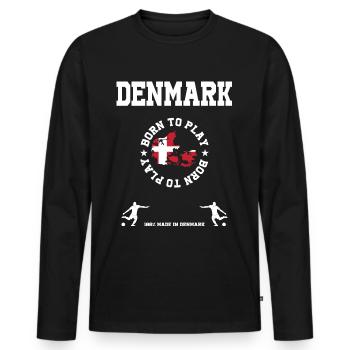 Denmark - Men's Premium Organic Long Sleeve Shirt - black - Front - Nico (187cm)
