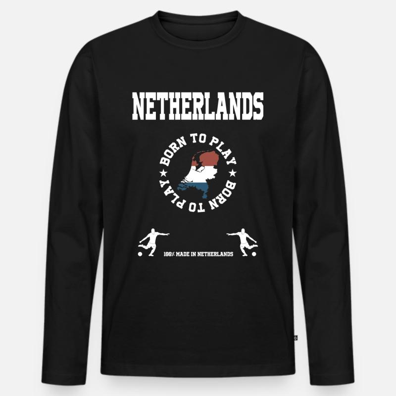Holland - Männer Premium Bio Langarmshirt - Schwarz