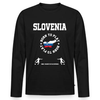 Slowenien - Männer Premium Bio Langarmshirt - Schwarz - Vorne - Nico (187cm)
