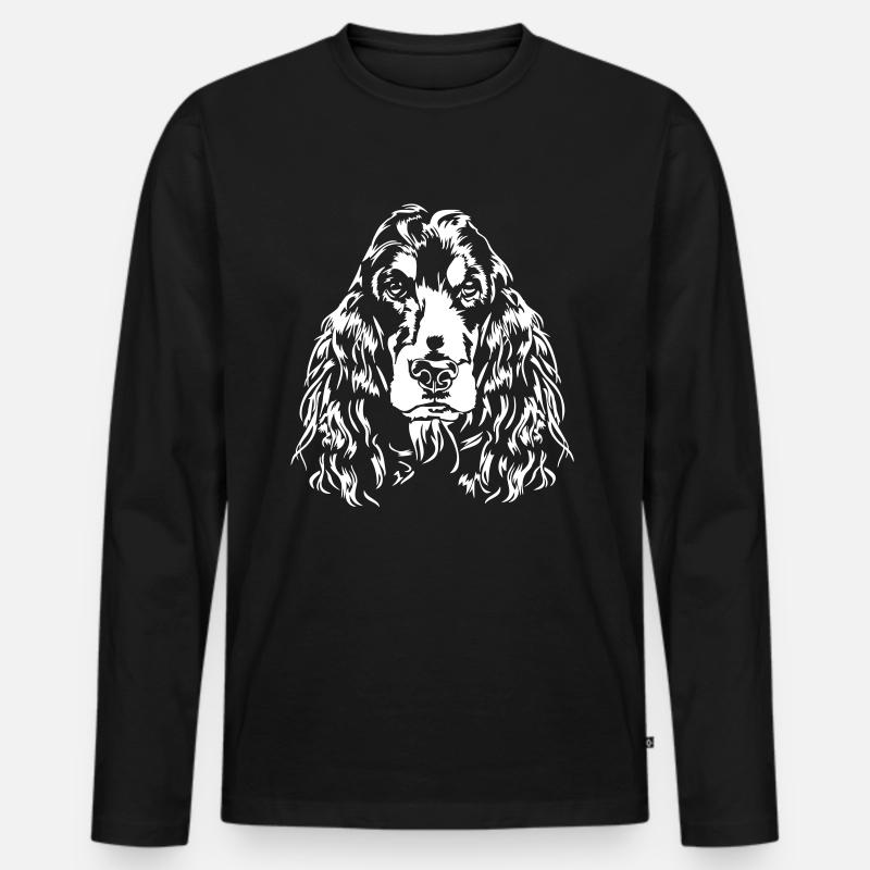 COCKER SPANIEL Hundeportrait Wilsigns - Männer Premium Bio Langarmshirt - Schwarz