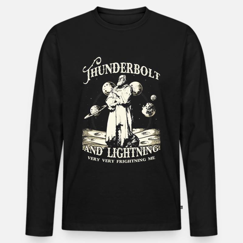 Thunderbolt and Lightning - Männer Premium Bio Langarmshirt - Schwarz