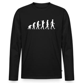 Nordic Walking Evolution Nordic Walker Gift - Men's Premium Organic Long Sleeve Shirt - black - Front - Nico (187cm)