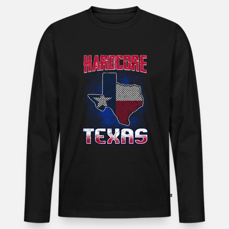 Texas - Männer Premium Bio Langarmshirt - Schwarz
