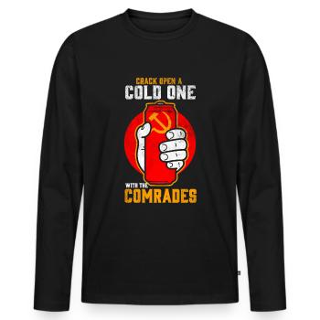 Communisme - Dicton amusant - T-shirt manches longues Premium bio Homme - noir - Devant - Nico (187cm)