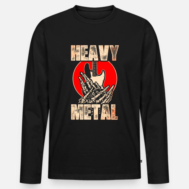 Heavy Metal - Männer Premium Bio Langarmshirt - Schwarz