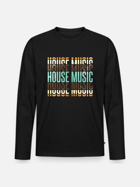 House Music - Men's Premium Organic Long Sleeve Shirt - black