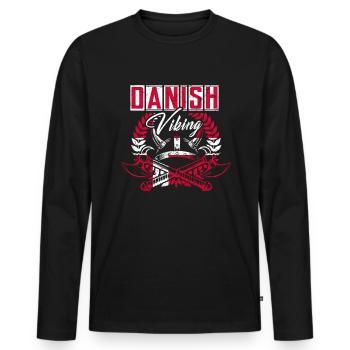 Viking danois - T-shirt manches longues Premium bio Homme - noir - Devant - Nico (187cm)
