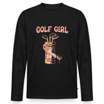 Golf Golfer Golfer Golfer Golf Course - Men's Premium Organic Long Sleeve Shirt - black - Front - Nico (187cm)