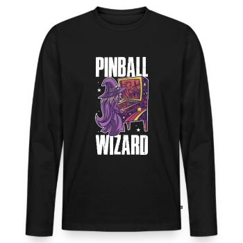 Pinball Wizard Retro Games Cadeau - T-shirt manches longues Premium bio Homme - noir - Devant - Nico (187cm)