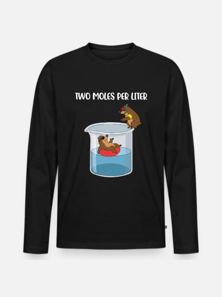 Two Moles Per Liter Chemie Geschenk - Männer Premium Bio Langarmshirt - Schwarz