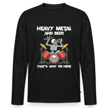 Heavy Metal Beer Heavy Metal Cadeau - T-shirt manches longues Premium bio Homme - noir - Devant - Nico (187cm)