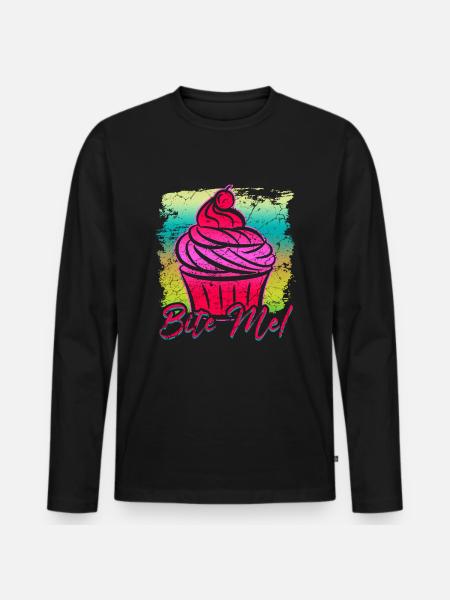 Cupcake - Men's Premium Organic Long Sleeve Shirt - black
