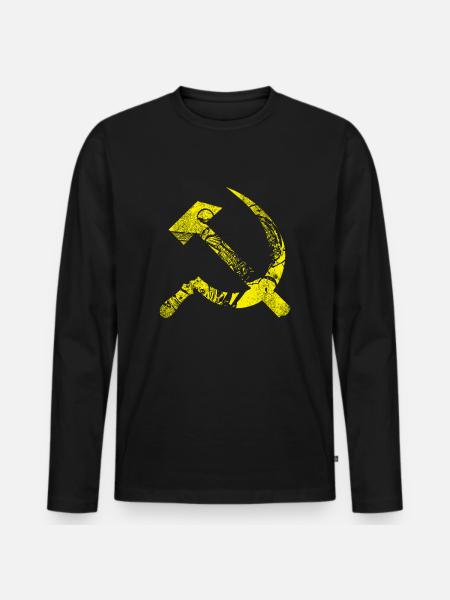 Hammer and sickle - Men's Premium Organic Long Sleeve Shirt - black