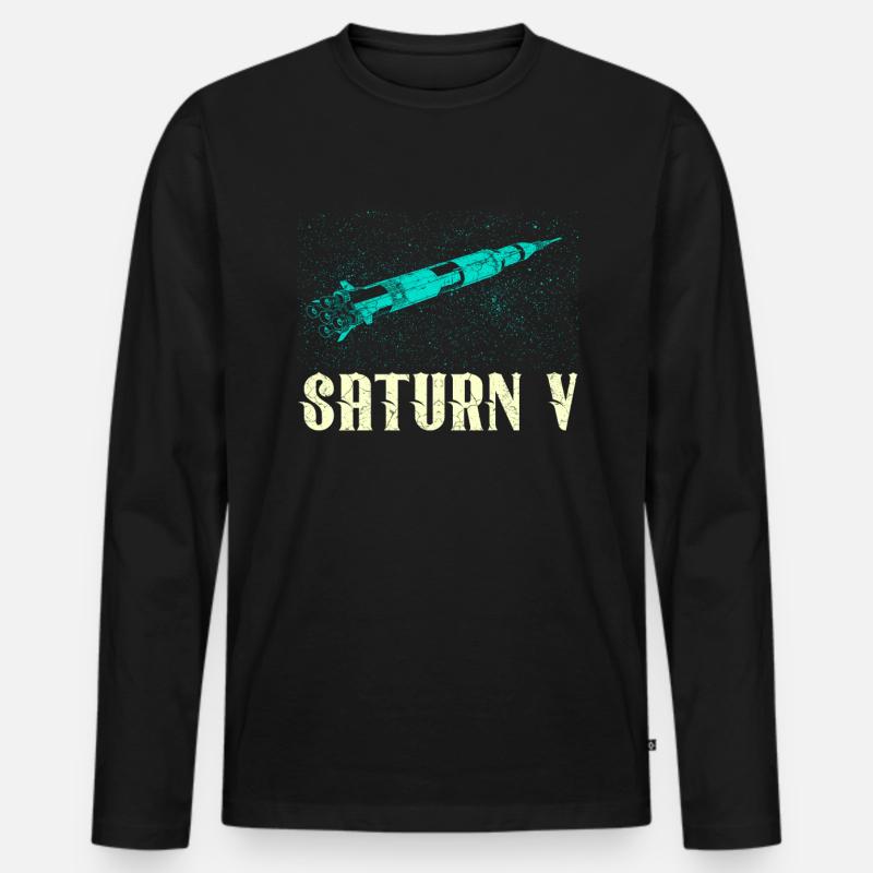 Fusée Saturn V - T-shirt manches longues Premium bio Homme - noir