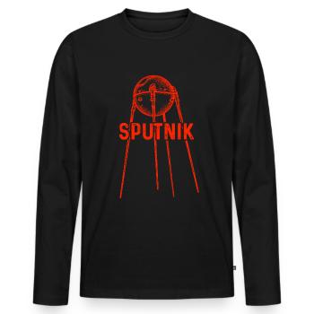 Satellite Spoutnik - T-shirt manches longues Premium bio Homme - noir - Devant - Nico (187cm)
