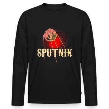 Satellite Spoutnik - T-shirt manches longues Premium bio Homme - noir - Devant - Nico (187cm)