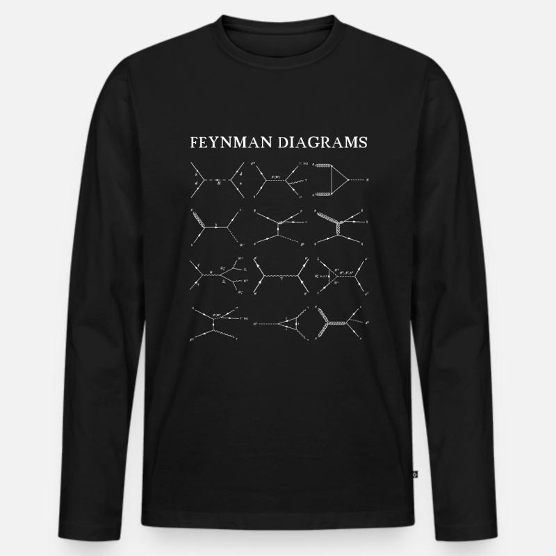 Feynman Diagramme Quantenmechanik Physik - Männer Premium Bio Langarmshirt - Schwarz