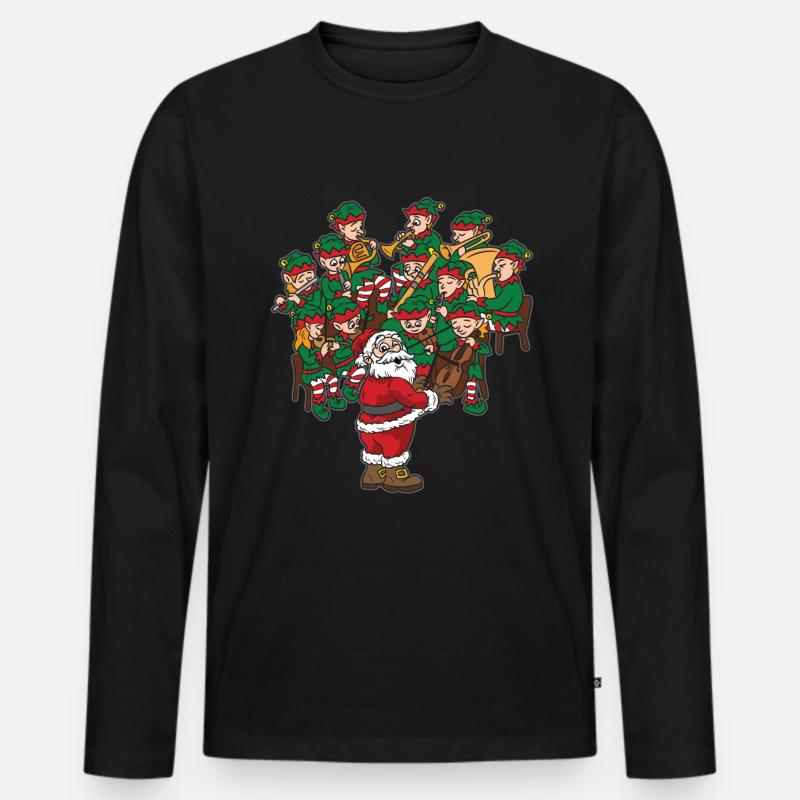 Weihnachtsmann-Musikdirigent Weihnachtsorchester - Männer Premium Bio Langarmshirt - Schwarz