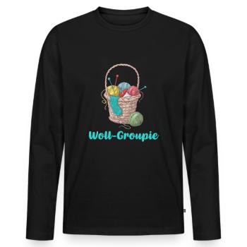 Knit - Men's Premium Organic Long Sleeve Shirt - black - Front - Nico (187cm)