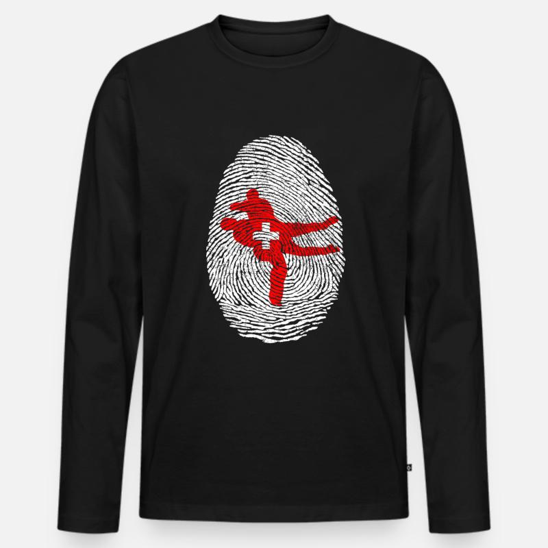 Schwingen Schweiz - Männer Premium Bio Langarmshirt - Schwarz