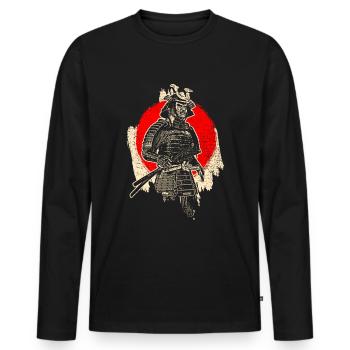 samouraï - T-shirt manches longues Premium bio Homme - noir - Devant - Nico (187cm)