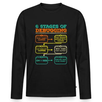 Debugging Programmer Code Funny - Men's Premium Organic Long Sleeve Shirt - black - Front - Nico (187cm)
