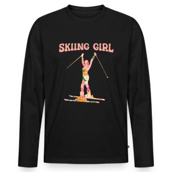 Ski Skiing Skis - T-shirt manches longues Premium bio Homme - noir - Devant - Nico (187cm)