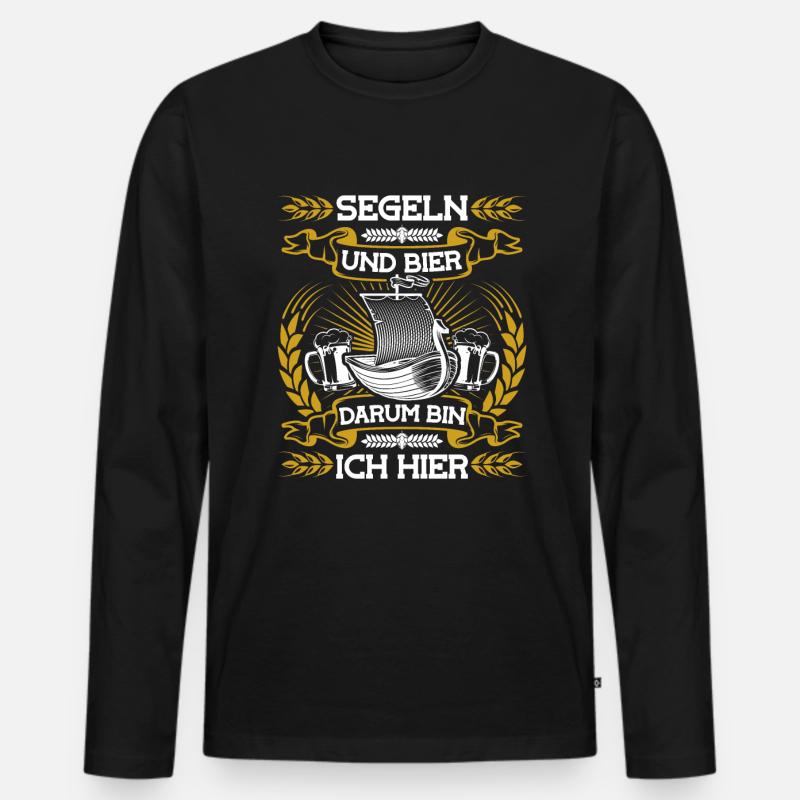Seglen Segelboot Segler - Männer Premium Bio Langarmshirt - Schwarz