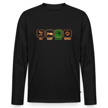 Squash - Männer Premium Bio Langarmshirt - Schwarz - Vorne - Nico (187cm)